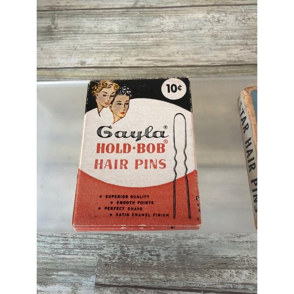 Vintage Hair Pin Lot - Gayla Hold-Bob & WWII Invisible Pins Lot of 2 - Picture 2 of 12